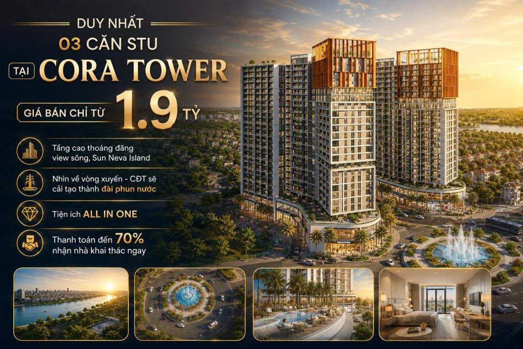 Studio Cora Tower chỉ từ 1,9 Tỷ