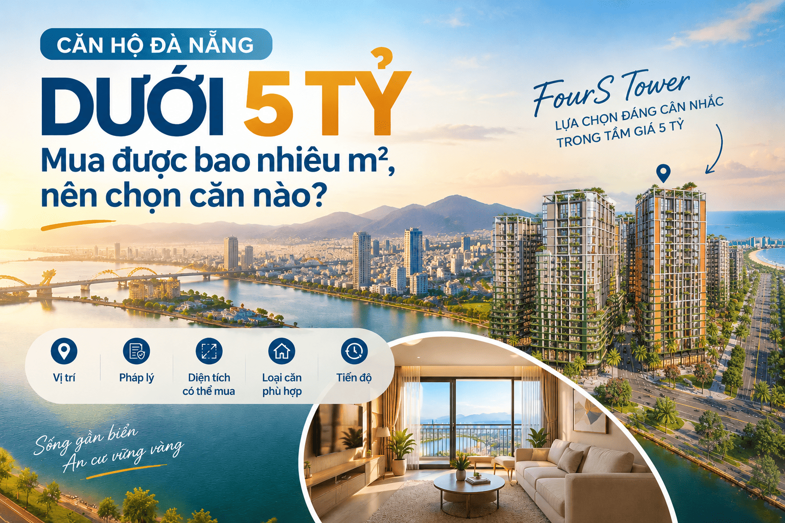 Căn hộ Đà Nẵng dưới 5 tỷ: mua được bao nhiêu m², nên chọn căn nào?